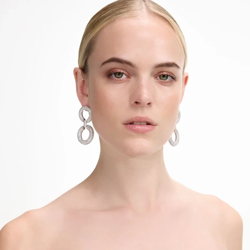 Crystal Link Two Tiered Earrings Crystal Link Two Tiered Earrings