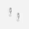 Crystal Pearl Drop Hoop Earrings Crystal Pearl Drop Hoop Earrings