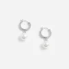 Crystal Pearl Drop Hoop Earrings Crystal Pearl Drop Hoop Earrings