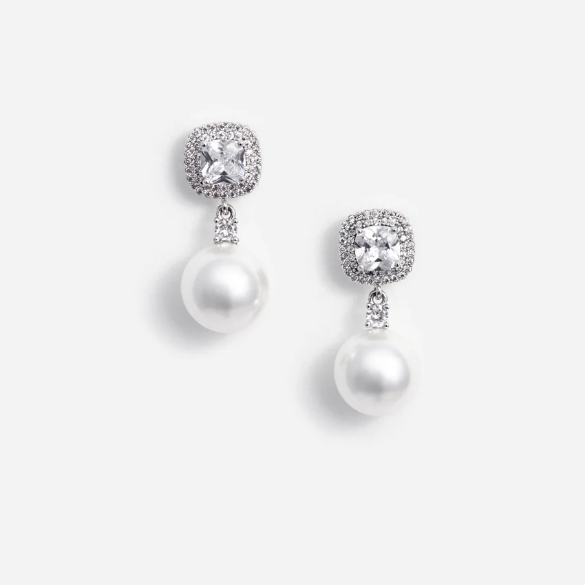 Crystal Pearl Earrings Crystal Pearl Earrings