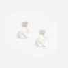 Crystal Pearl Petal Earrings Crystal Pearl Petal Earrings