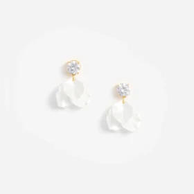 Crystal Pearl Petal Earrings