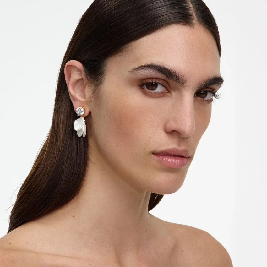 Crystal Pearl Petal Earrings Crystal Pearl Petal Earrings
