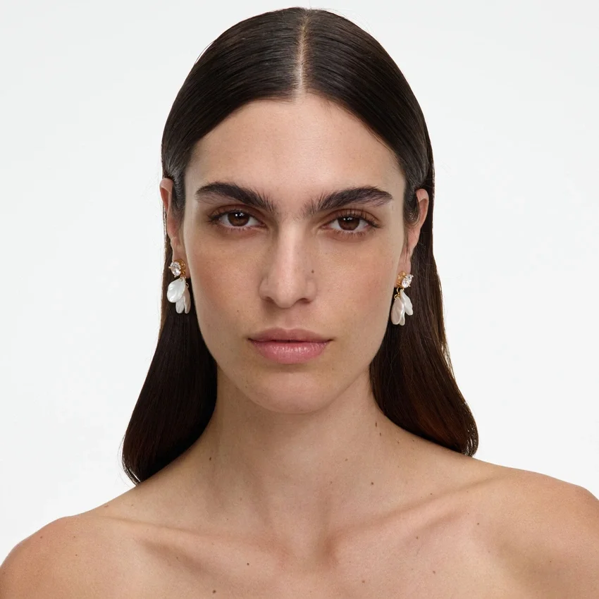 Crystal Pearl Petal Earrings Crystal Pearl Petal Earrings