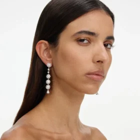 Crystal Pearl Tiered Drop Earrings Crystal Pearl Tiered Drop Earrings