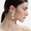 Crystal Pearl Tiered Earrings Crystal Pearl Tiered Earrings