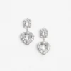 Crystal Pearl Tiered Heart Earrings Crystal Pearl Tiered Heart Earrings