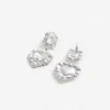 Crystal Pearl Tiered Heart Earrings Crystal Pearl Tiered Heart Earrings