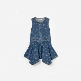 Denim Bow Printed Dress