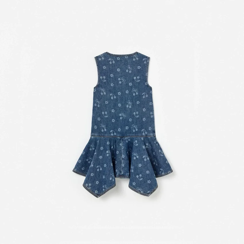 Denim Bow Printed Dress Denim Bow Printed Dress