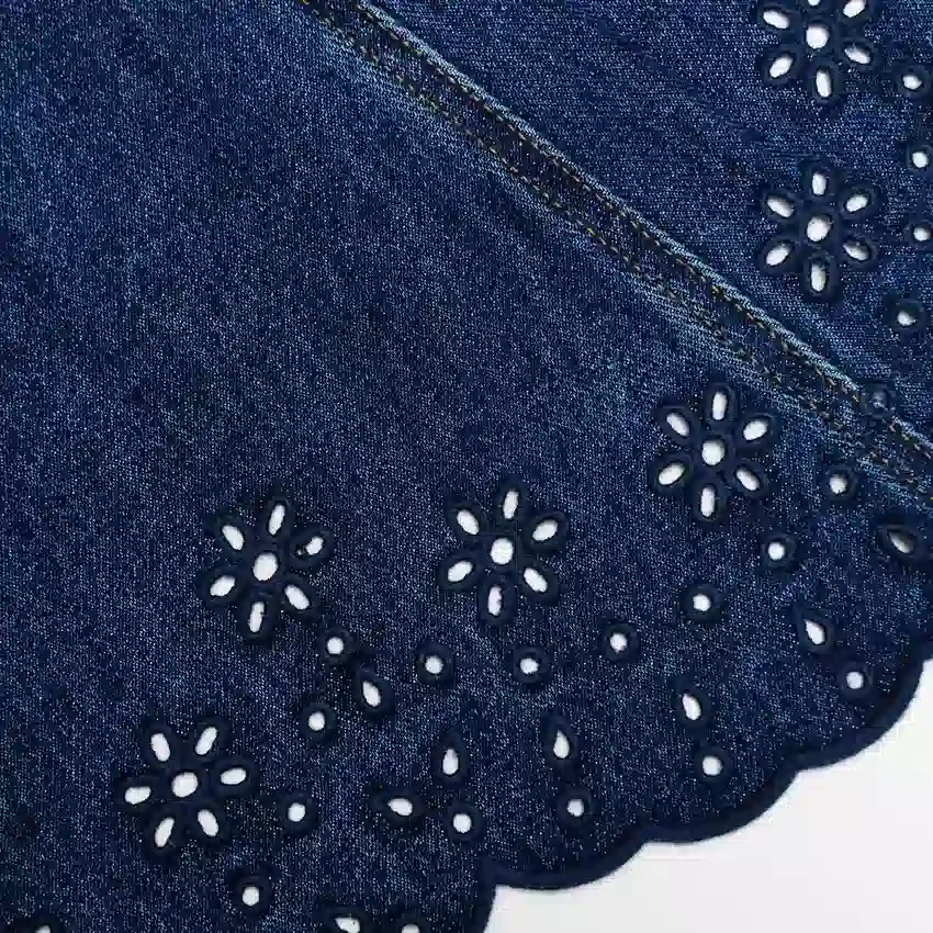 Denim Broderie Mini Dress Denim Broderie Mini Dress