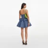 Denim Flared Peplum Mini Dress Denim Flared Peplum Mini Dress