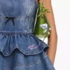 Denim Flared Peplum Mini Dress Denim Flared Peplum Mini Dress
