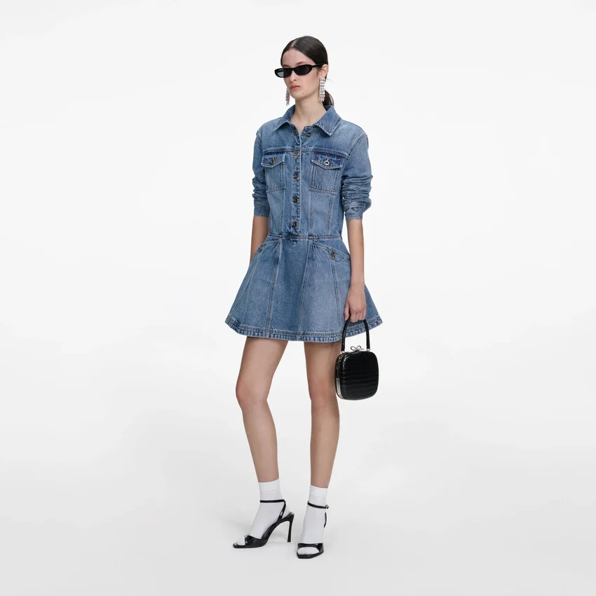 Denim Mini Shirt Dress Denim Mini Shirt Dress