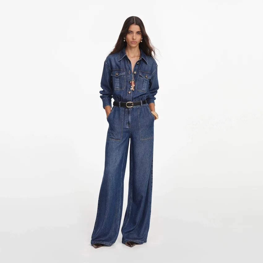 Denim Relaxed Fit Jumpsuit Denim Relaxed Fit Jumpsuit