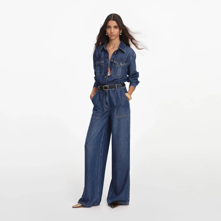 Denim Relaxed Fit Jumpsuit Denim Relaxed Fit Jumpsuit