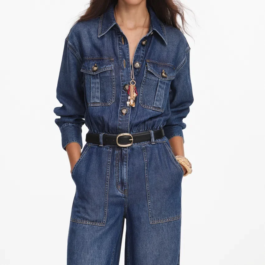 Denim Relaxed Fit Jumpsuit Denim Relaxed Fit Jumpsuit