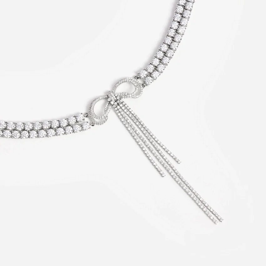Double Crystal Bow Choker Double Crystal Bow Choker