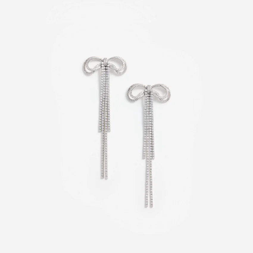 Double Crystal Bow Earrings Double Crystal Bow Earrings