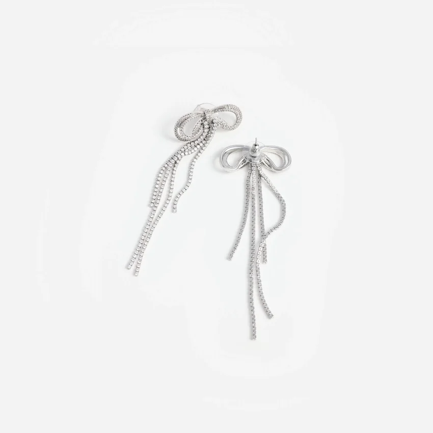Double Crystal Bow Earrings Double Crystal Bow Earrings