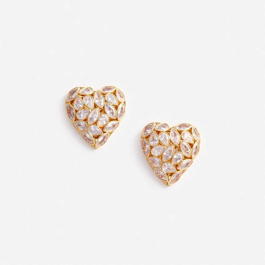 Embellished Heart Earrings Embellished Heart Earrings
