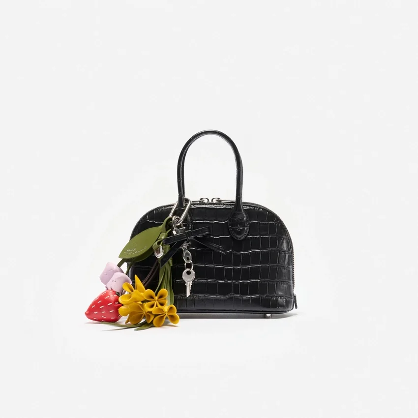 Embossed Leather Black Mini Bag Embossed Leather Black Mini Bag