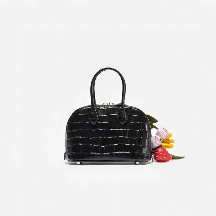 Embossed Leather Black Mini Bag Embossed Leather Black Mini Bag