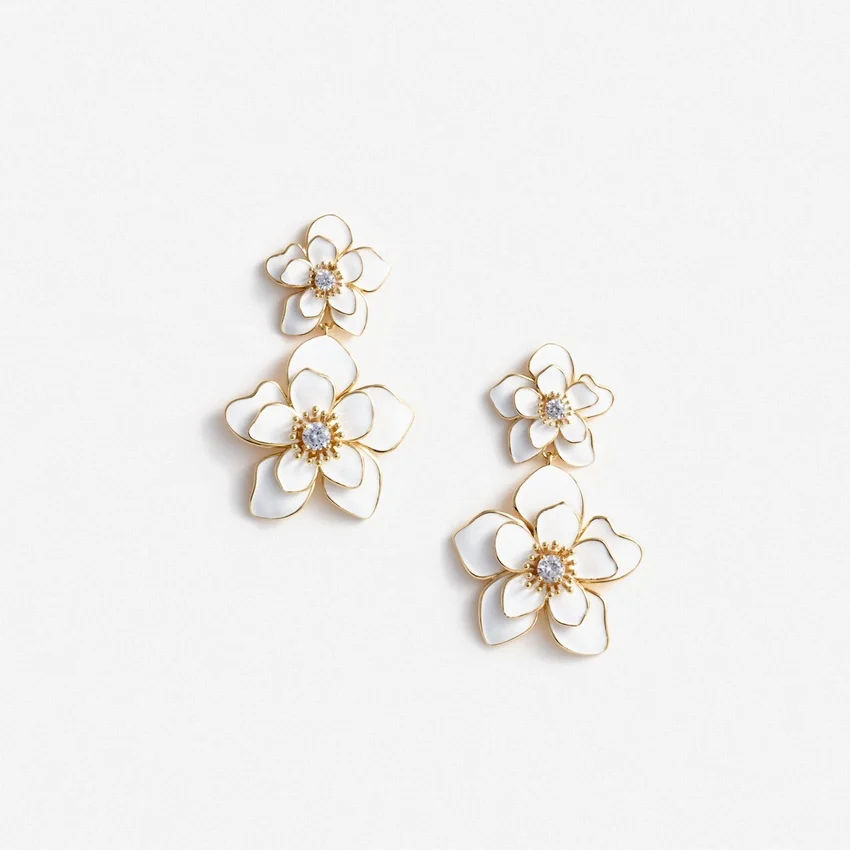 Enamel Flower Tiered Earrings Enamel Flower Tiered Earrings