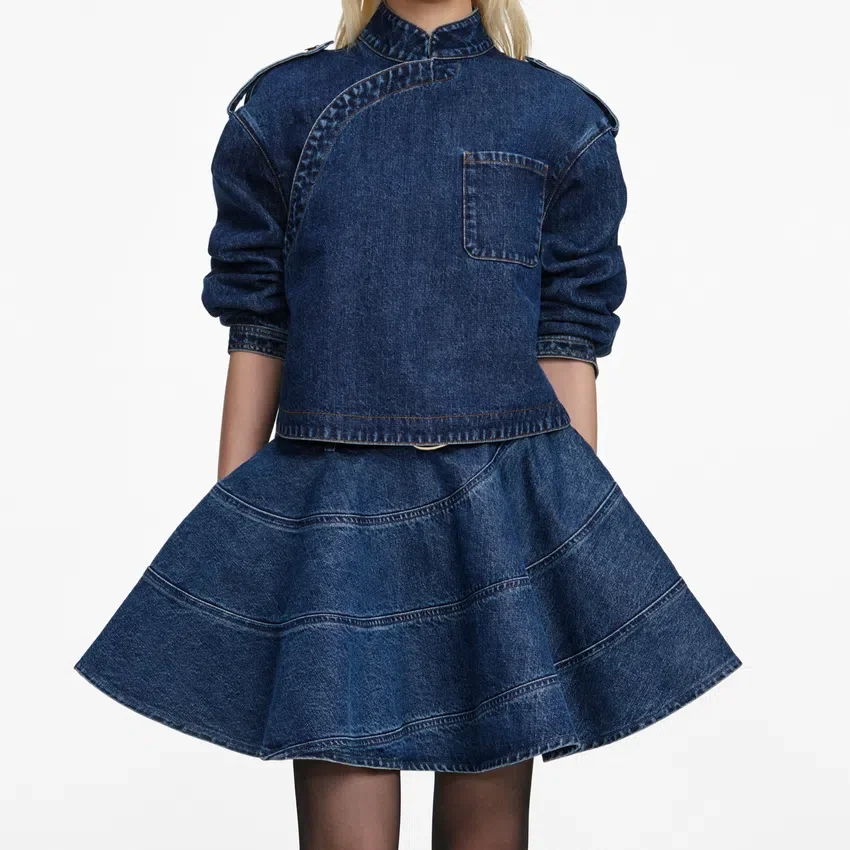 Flared Denim Mini Skirt Flared Denim Mini Skirt
