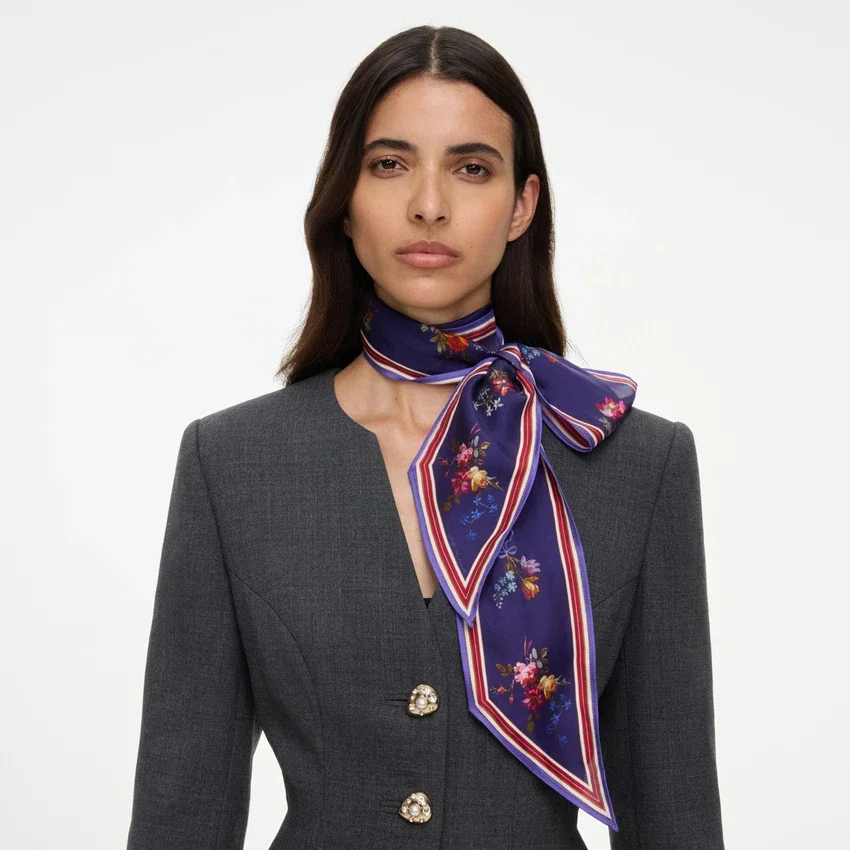 Floral Printed Twill Scarf Floral Printed Twill Scarf