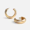 Gold And Crystal Hoop Earrings