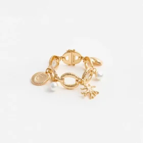 Gold Coral Charm Bracelet