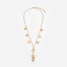 Gold Coral Charm Necklace