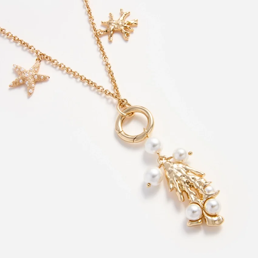 Gold Coral Charm Necklace Gold Coral Charm Necklace