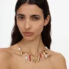 Gold Coral Pearl Charm Necklace Gold Coral Pearl Charm Necklace