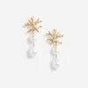 Gold Coral Pearl Earrings Gold Coral Pearl Earrings