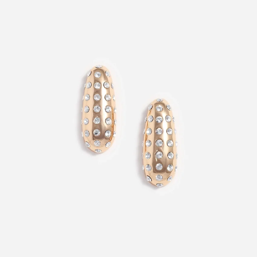 Gold Crystal Bar Earrings Gold Crystal Bar Earrings