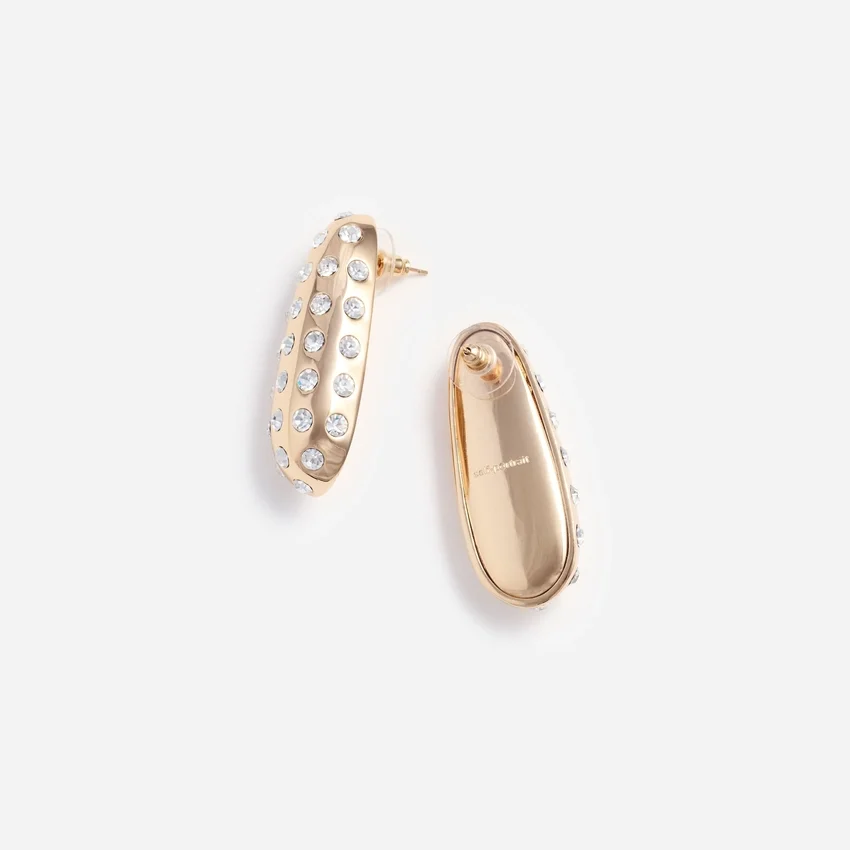 Gold Crystal Bar Earrings Gold Crystal Bar Earrings