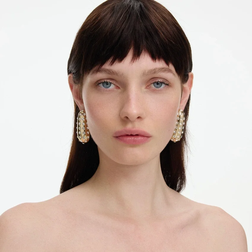 Gold Crystal Bar Earrings Gold Crystal Bar Earrings