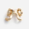 Gold Crystal Bow Brooch