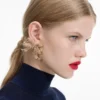 Gold Crystal Bow Earrings