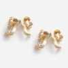 Gold Crystal Bow Earrings