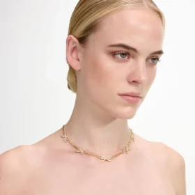 Gold Crystal Bow Necklace Gold Crystal Bow Necklace