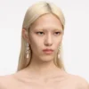 Gold Crystal Bow Pearl Earrings Gold Crystal Bow Pearl Earrings
