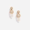 Gold Crystal Cluster Pearl Drop Earrings Gold Crystal Cluster Pearl Drop Earrings