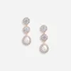 Gold Crystal Flower Tiered Earrings Gold Crystal Flower Tiered Earrings