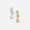 Gold Crystal Flower Tiered Earrings Gold Crystal Flower Tiered Earrings