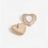 Gold Crystal Heart Earrings