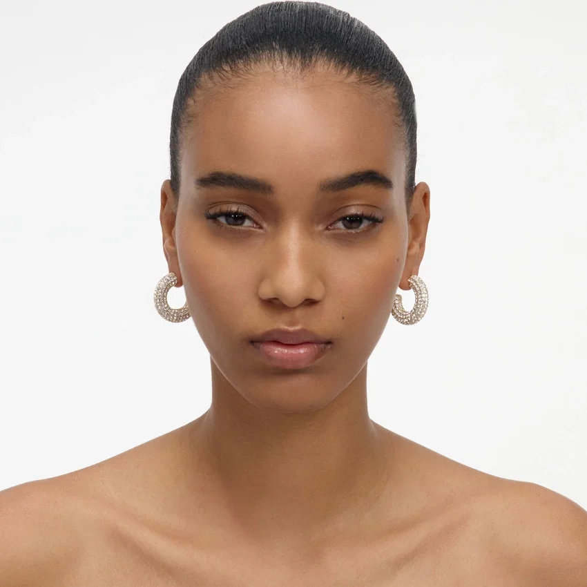 Gold Crystal Hoop Earring Gold Crystal Hoop Earring