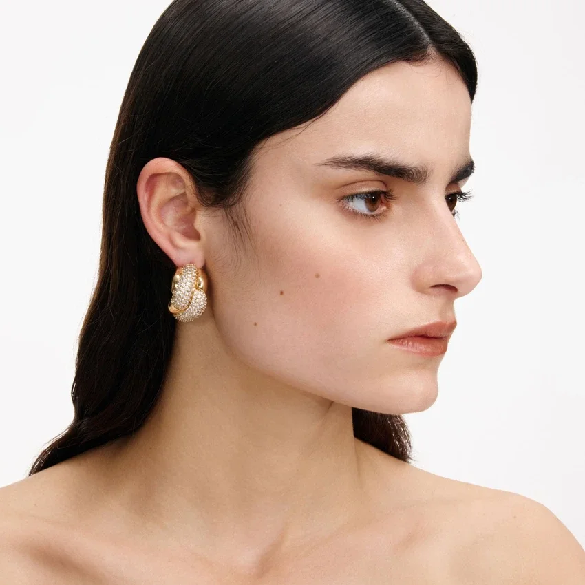 Gold Crystal Knot Earrings Gold Crystal Knot Earrings